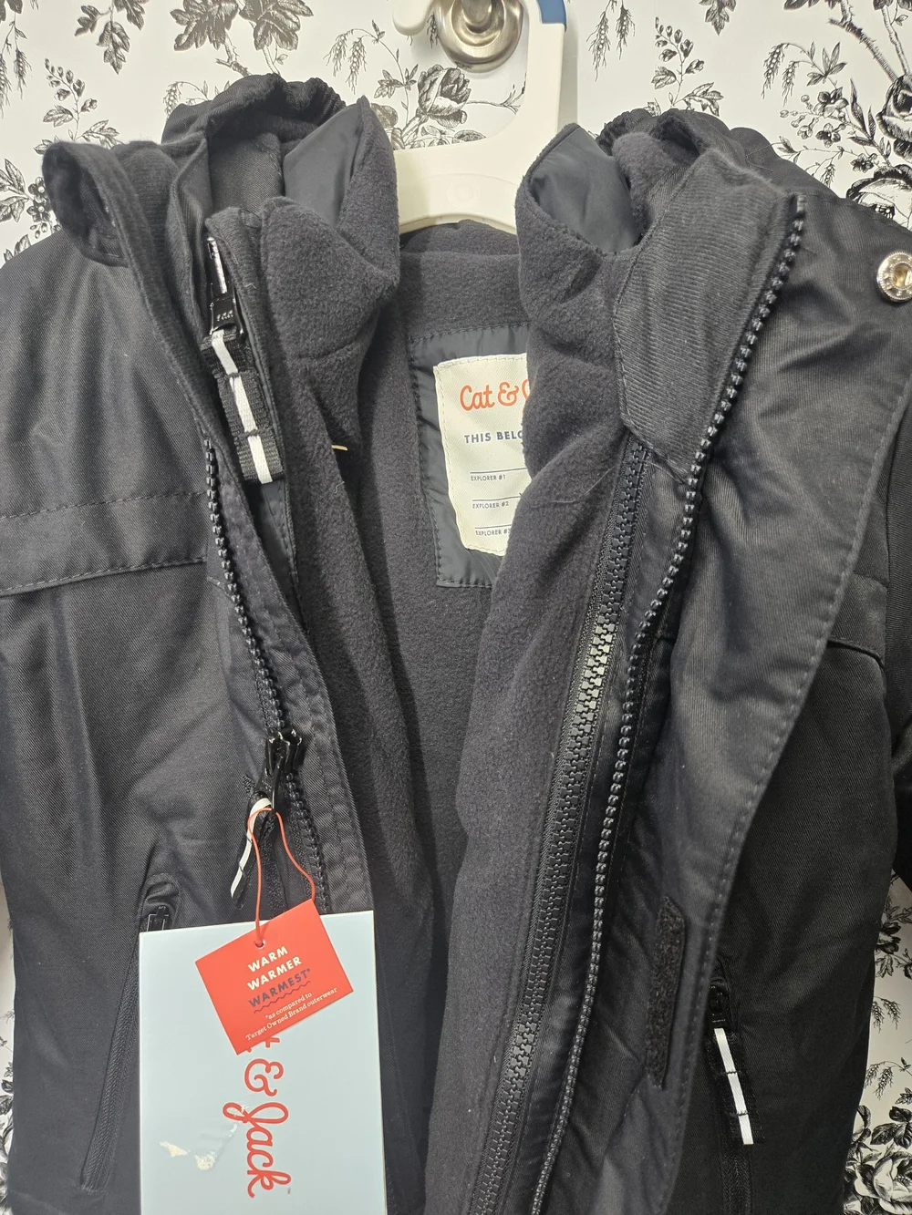 3 In 1 Black All-Weather Jacket with Hood